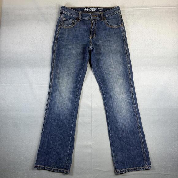 Wrangler Retro Jeans Mens 30x32 Blue Relaxed Bootcut Dark Wash Western Denim - Picture 1 of 8